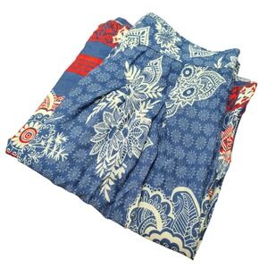 Truth NYC Womens Wide Leg Palazzo Pants Medium Blue Red White Paisley Boho Comfy